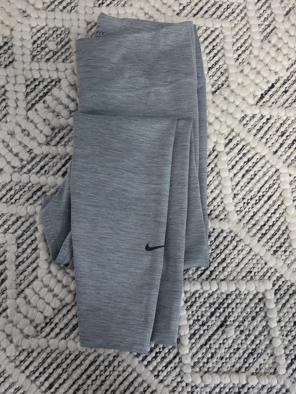 Nike Gray Heather Leggings with Black Swoosh